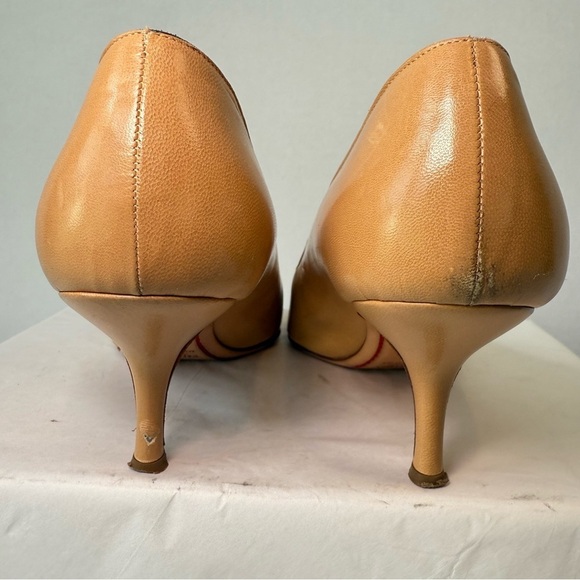 Valentino Garavani Woven Leather Pumps Heels Size 36 Beige - Picture 4 of 8